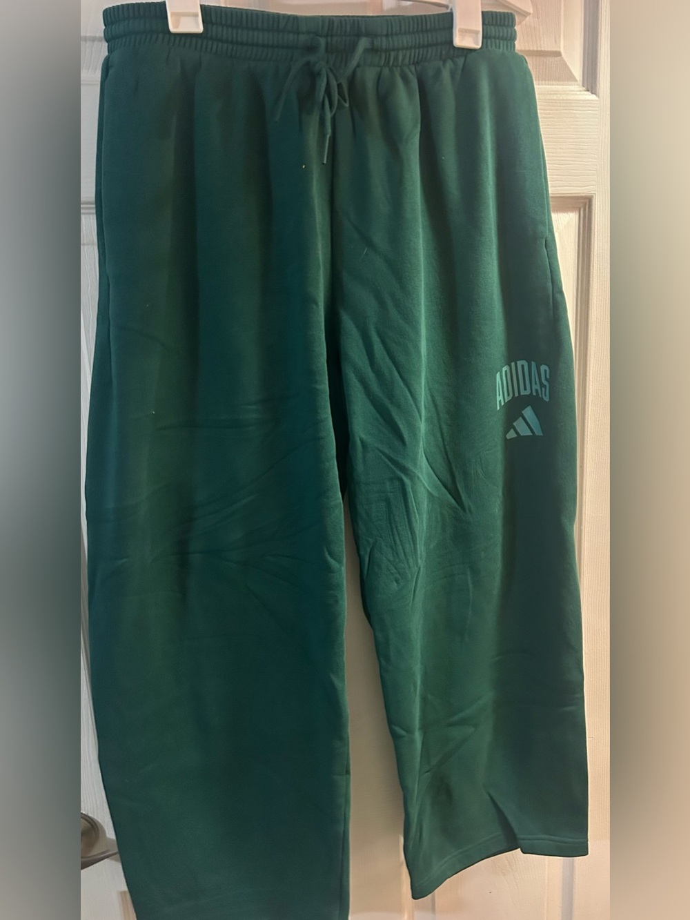 adidas Forest Green Sweatpants with Mint Logo